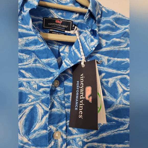4 for $40 Vineyard Vines Blue Performance Shirt Youth 12-14 NWT - Picture 3 of 6